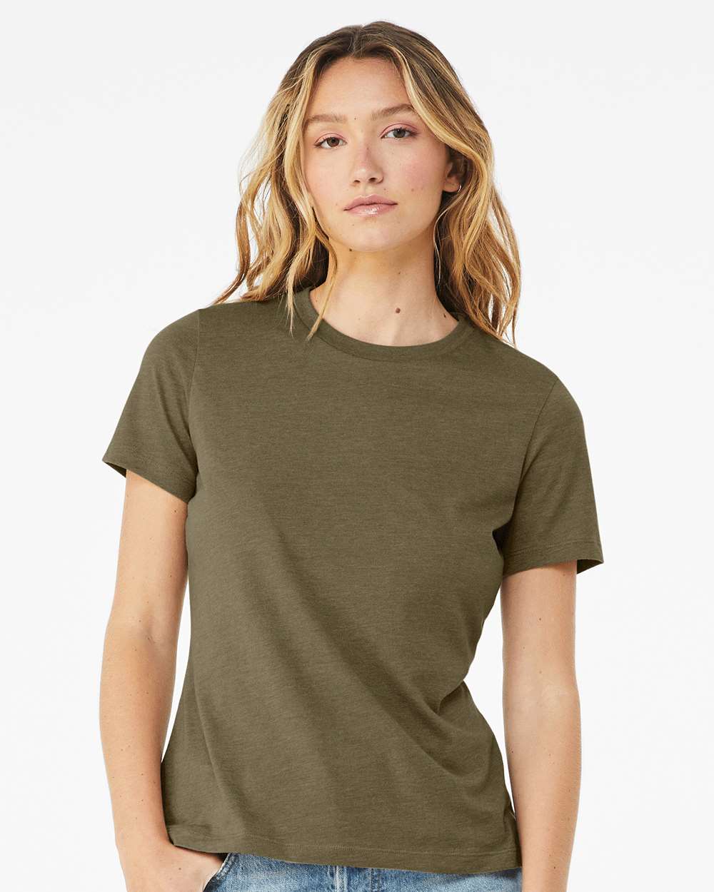 WomenÂ’s Relaxed Fit Heather CVC Tee