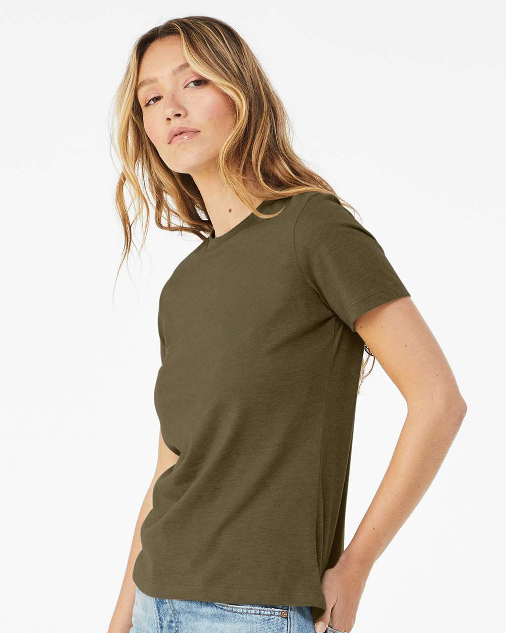 WomenÂ’s Relaxed Fit Heather CVC Tee