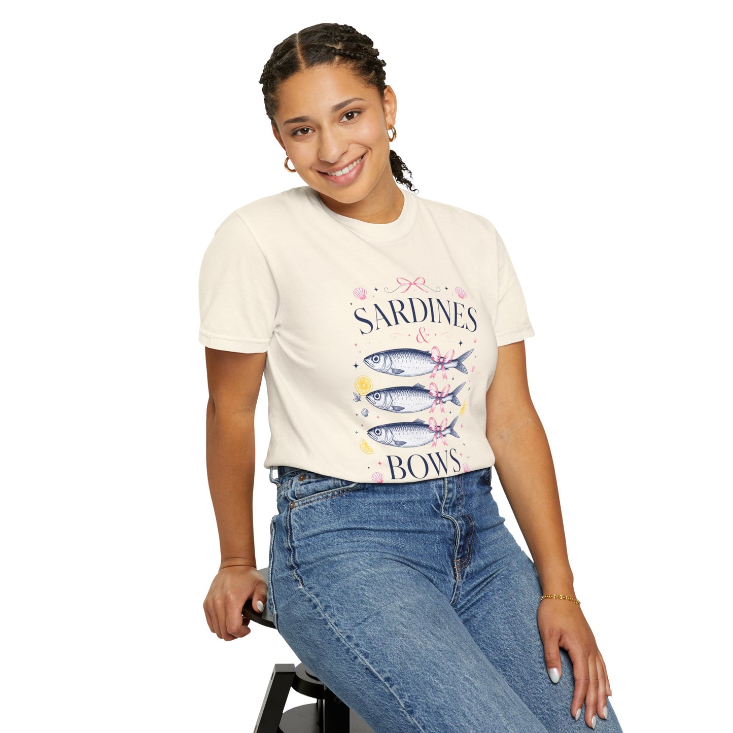 Sardines & Bows 'Mediterranean Social Club' Summer Graphic Tee – Coastal Coquette Aesthetic