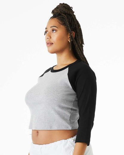 Women's Micro Rib Three-Quarter Raglan Sleeve Baby Tee