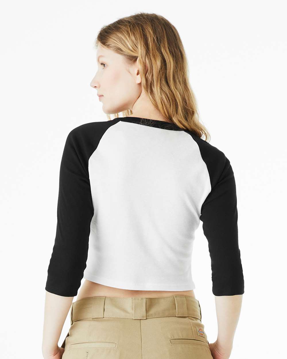 Women's Micro Rib Three-Quarter Raglan Sleeve Baby Tee