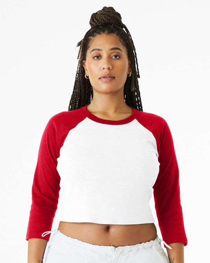 Women's Micro Rib Three-Quarter Raglan Sleeve Baby Tee