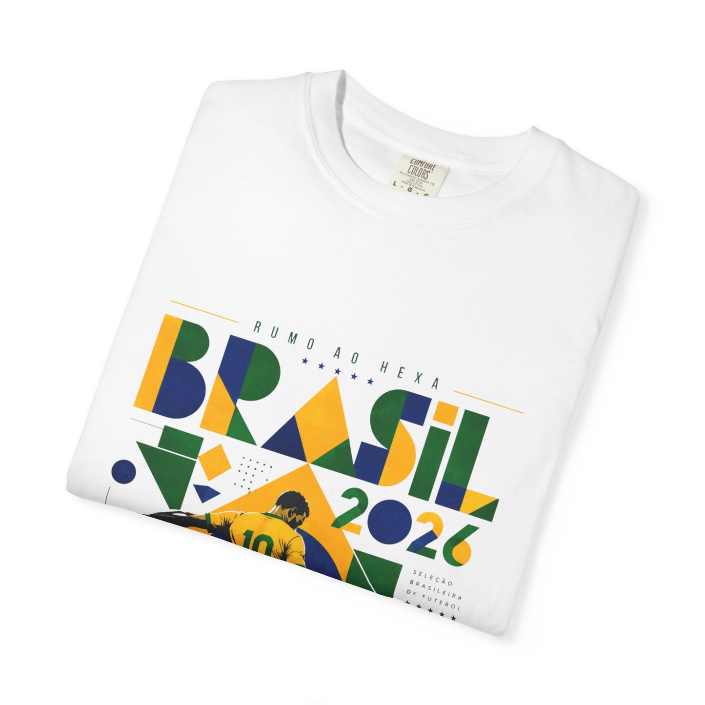 Brazil Rumo Ao Hexa World Cup 2026 T-Shirt PNG | Brasil 10 Geometric Soccer Graphic Tee | Copa Do Mundo Fan Gift