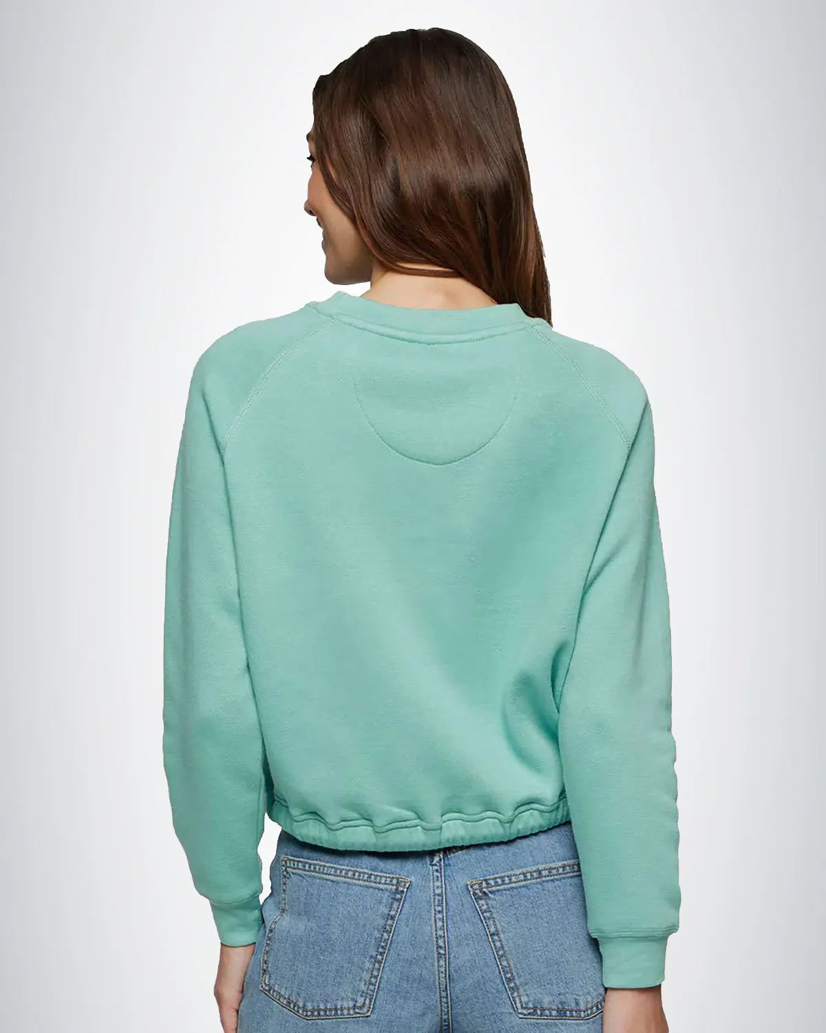 LAT 3528 Women Relaxed 3-End Boxy Fleece Crewneck Sweatshirt