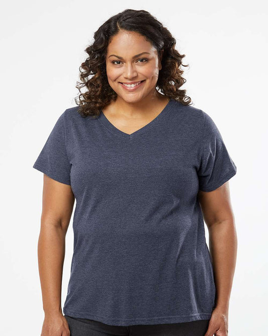 Women's Curvy Collection Fine Jersey V-Neck Tee