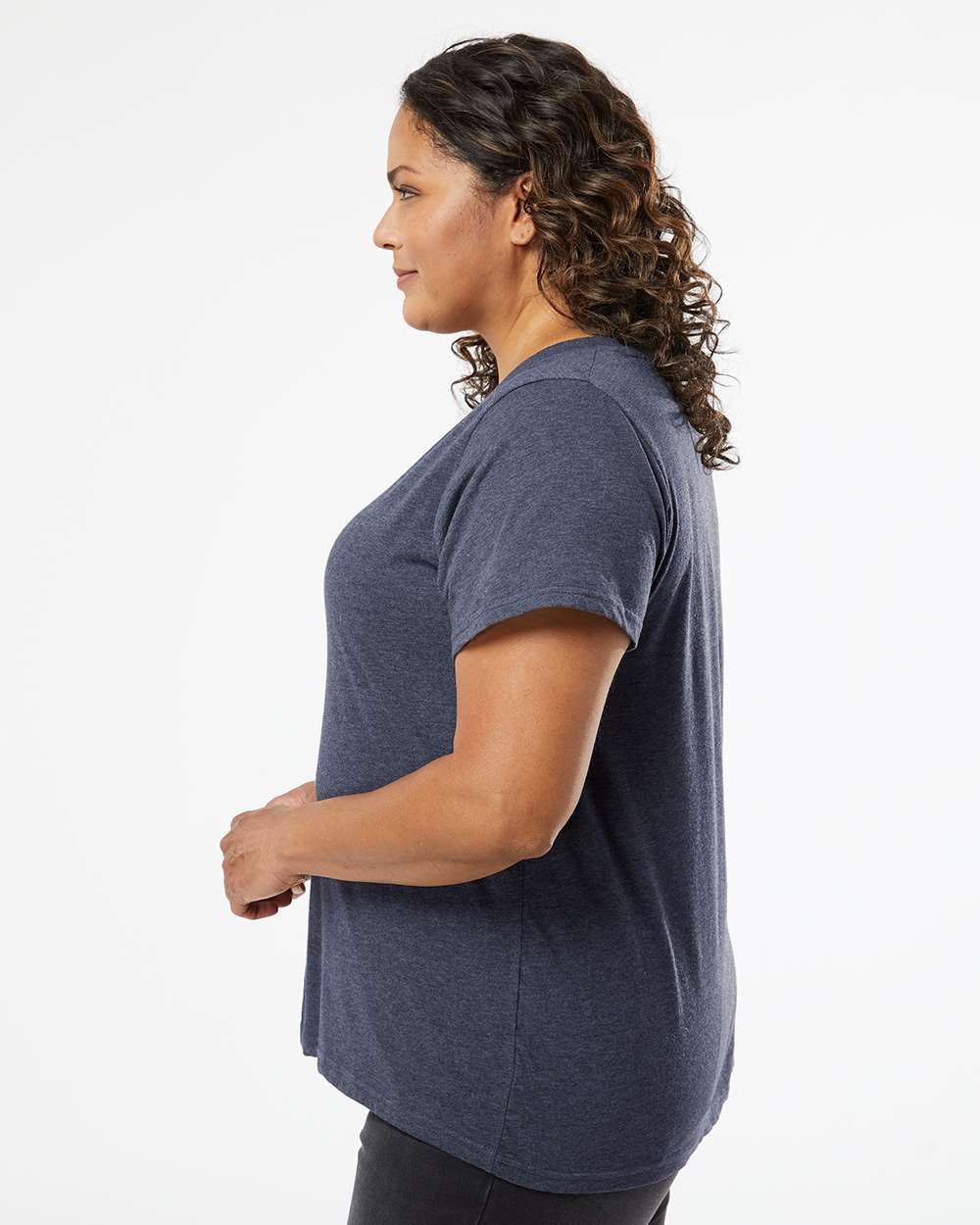 Women's Curvy Collection Fine Jersey V-Neck Tee