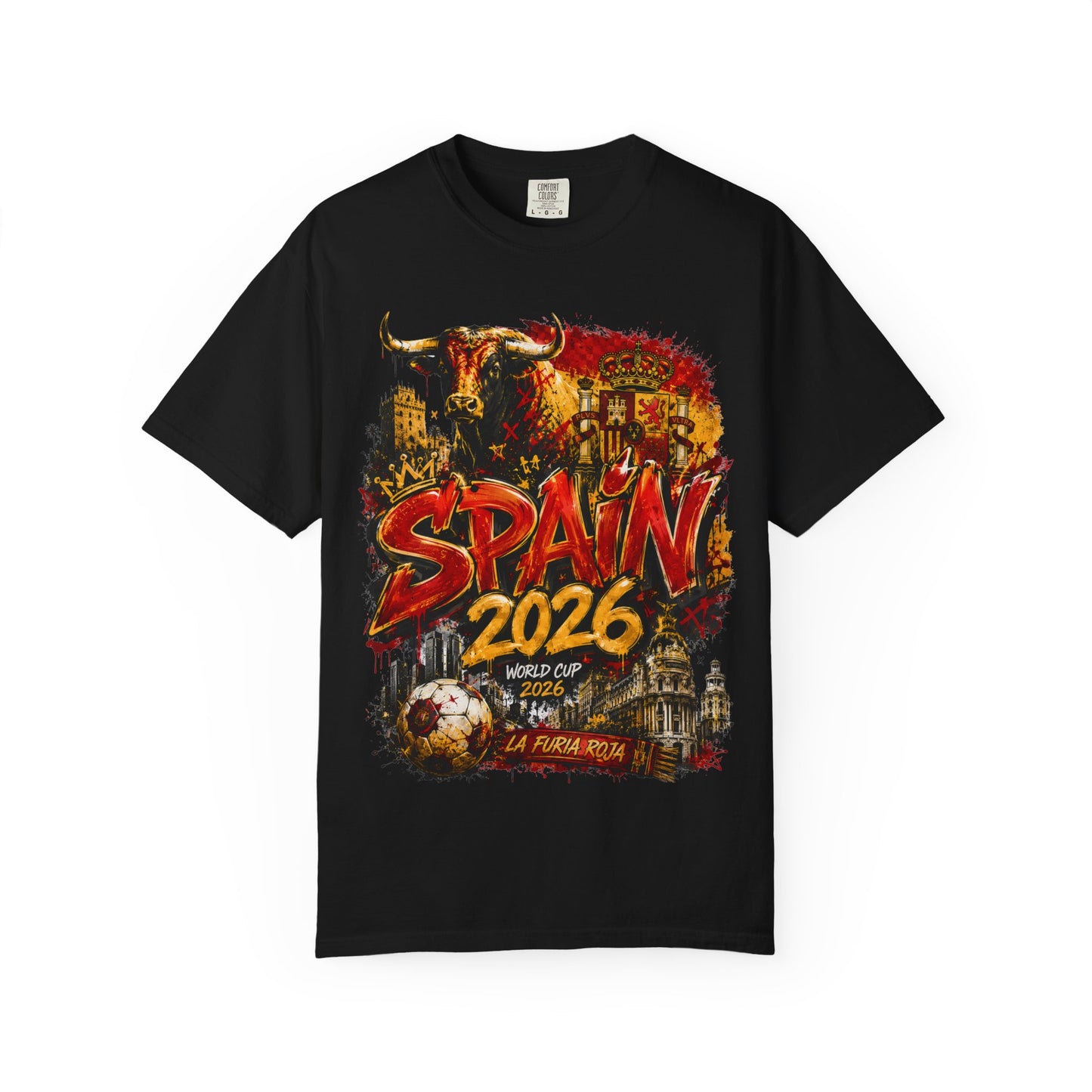 Spain Football World Cup 2026 'Furia Urbana' Graffiti Collage | Premium Graphic Tee