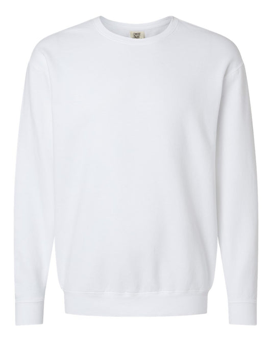 Comfort Colors Adult Lightweight Cotton Crewneck Sweatshirt, Style G1466, White, Large
