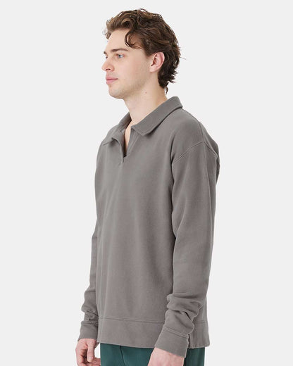 Unisex Garment-Dyed Polo Collar Sweatshirt