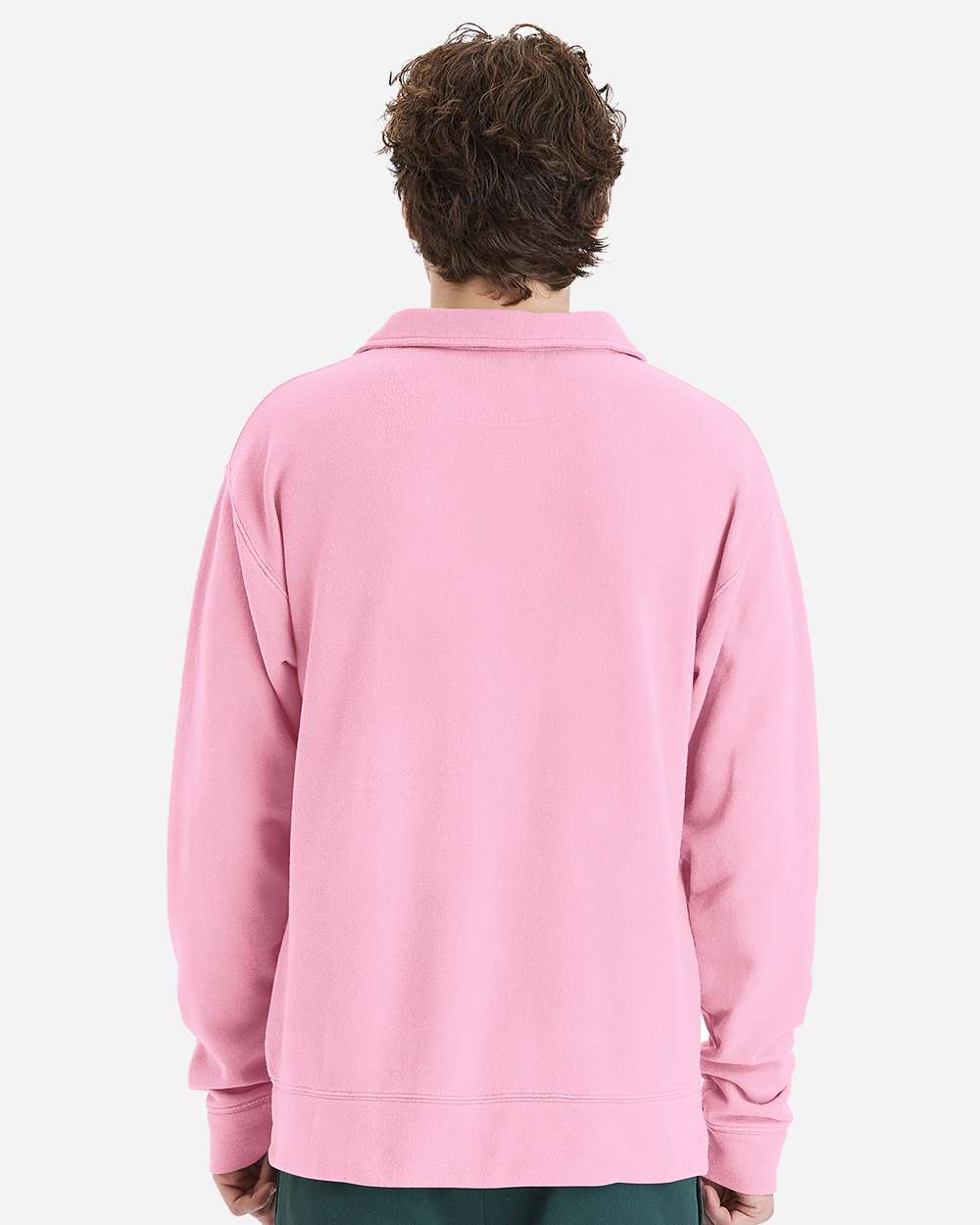 Unisex Garment-Dyed Polo Collar Sweatshirt