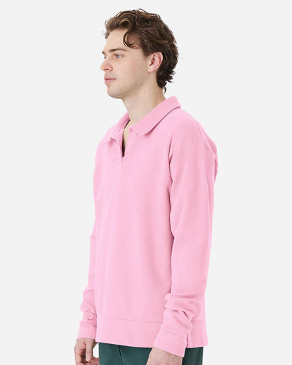 Unisex Garment-Dyed Polo Collar Sweatshirt