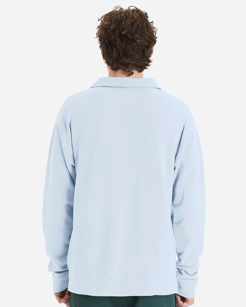 Unisex Garment-Dyed Polo Collar Sweatshirt
