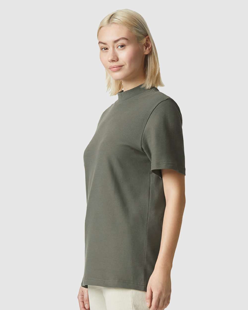 Unisex Pique Mockneck Tee