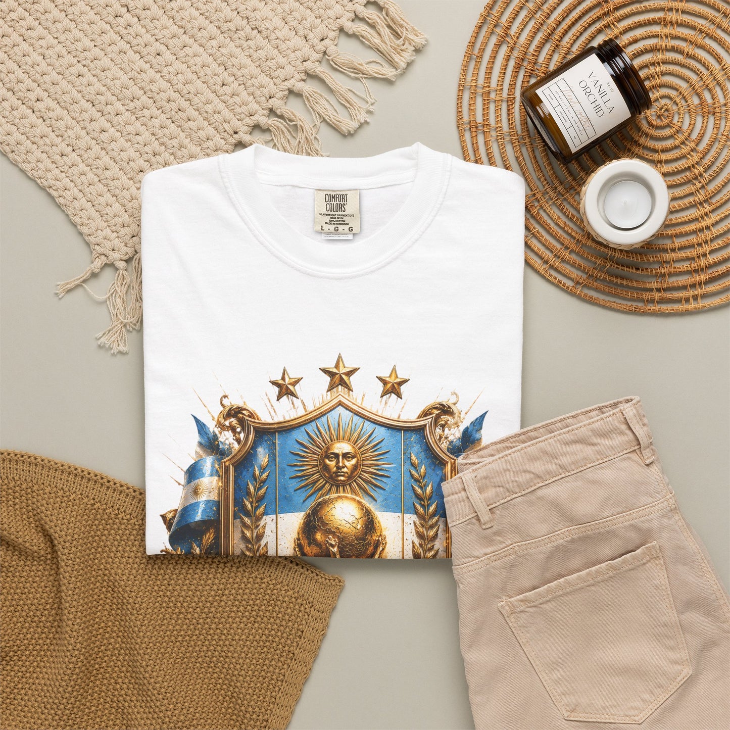 Argentina Football World Cup 2026 Sovereign Trophy Shield | Premium Summer Tee