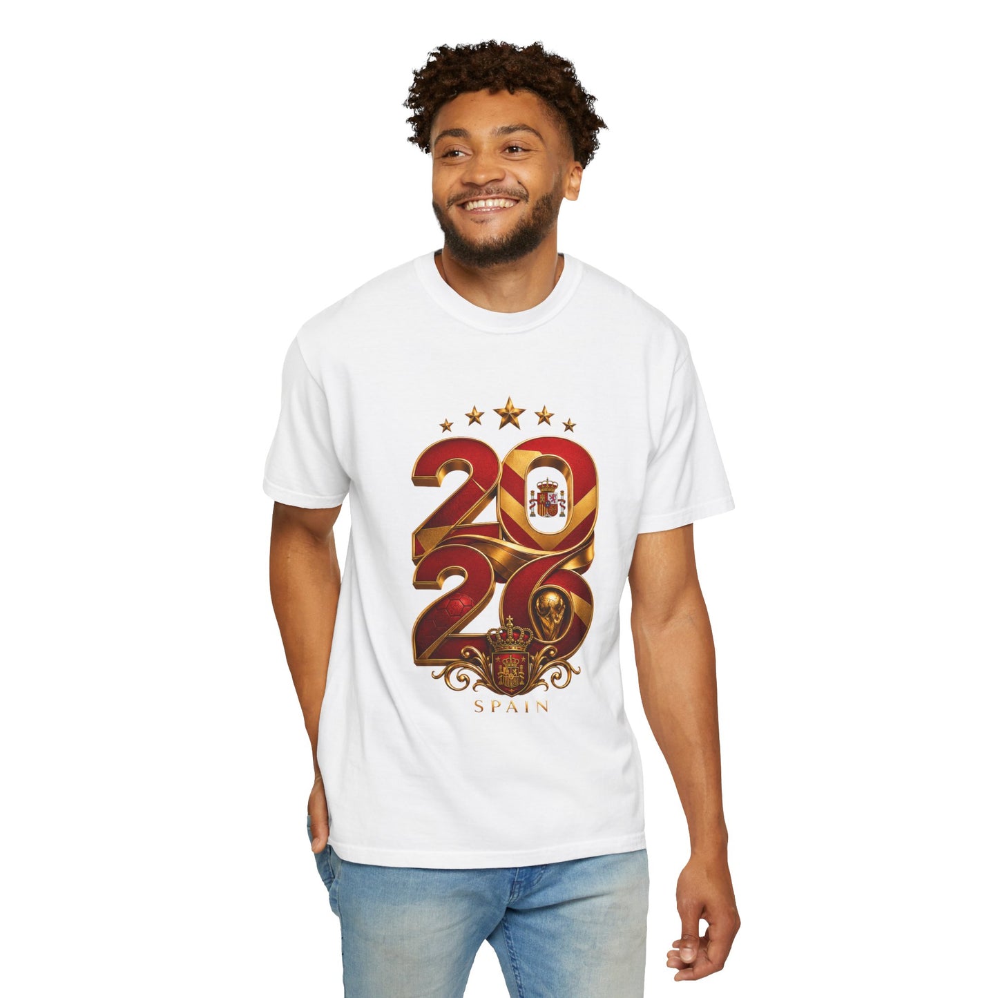 Spain Football World Cup 2026 'Ano de Glória' Typography Crest | Premium Graphic Tee