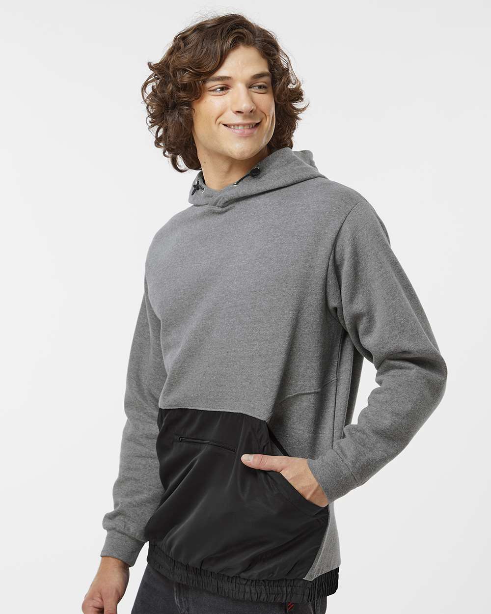 Unisex Mixed Media Hooded Sweatshirt