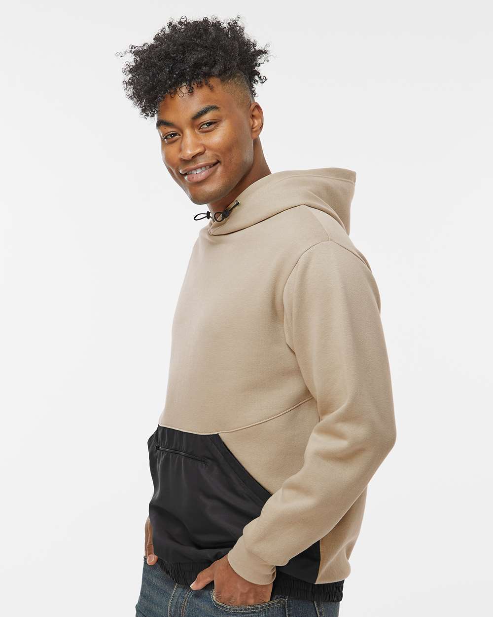 Unisex Mixed Media Hooded Sweatshirt