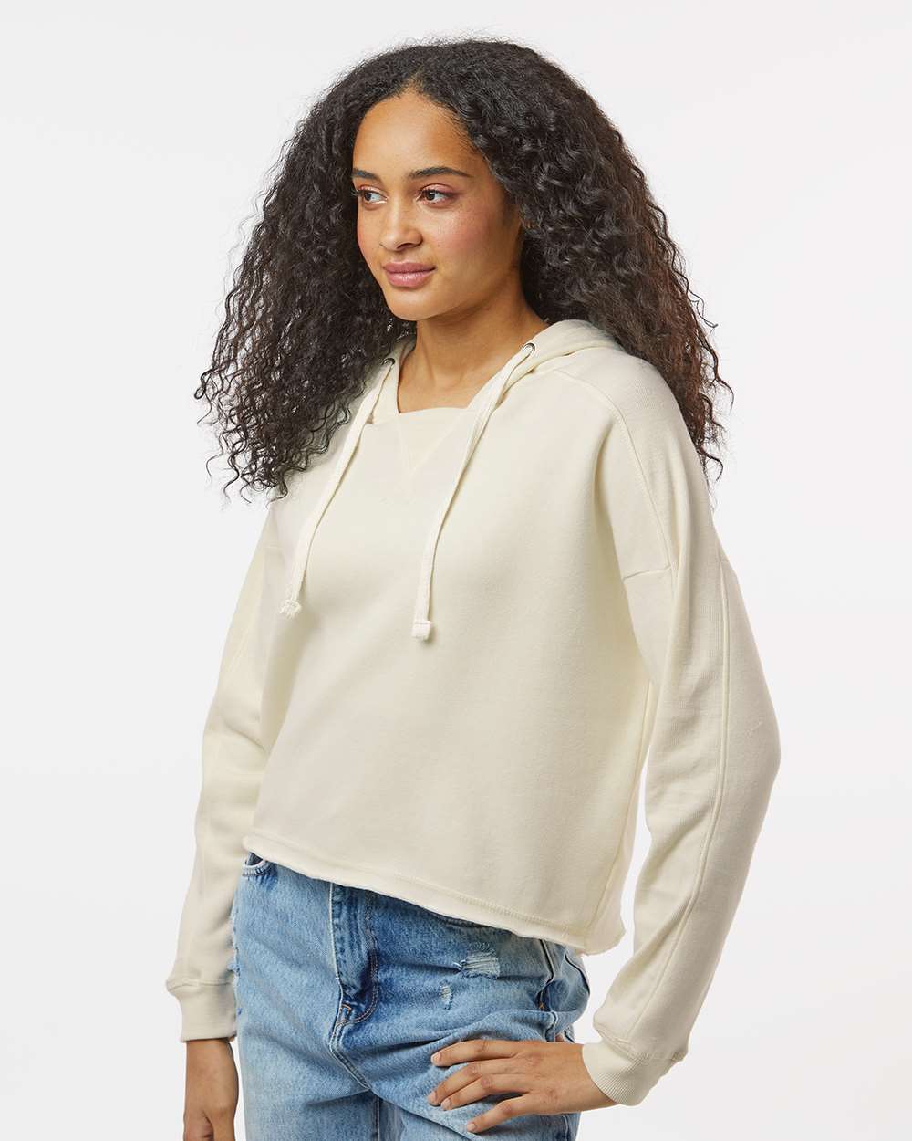 Women's Angel Fleece Crop Hooded Sweatshirt