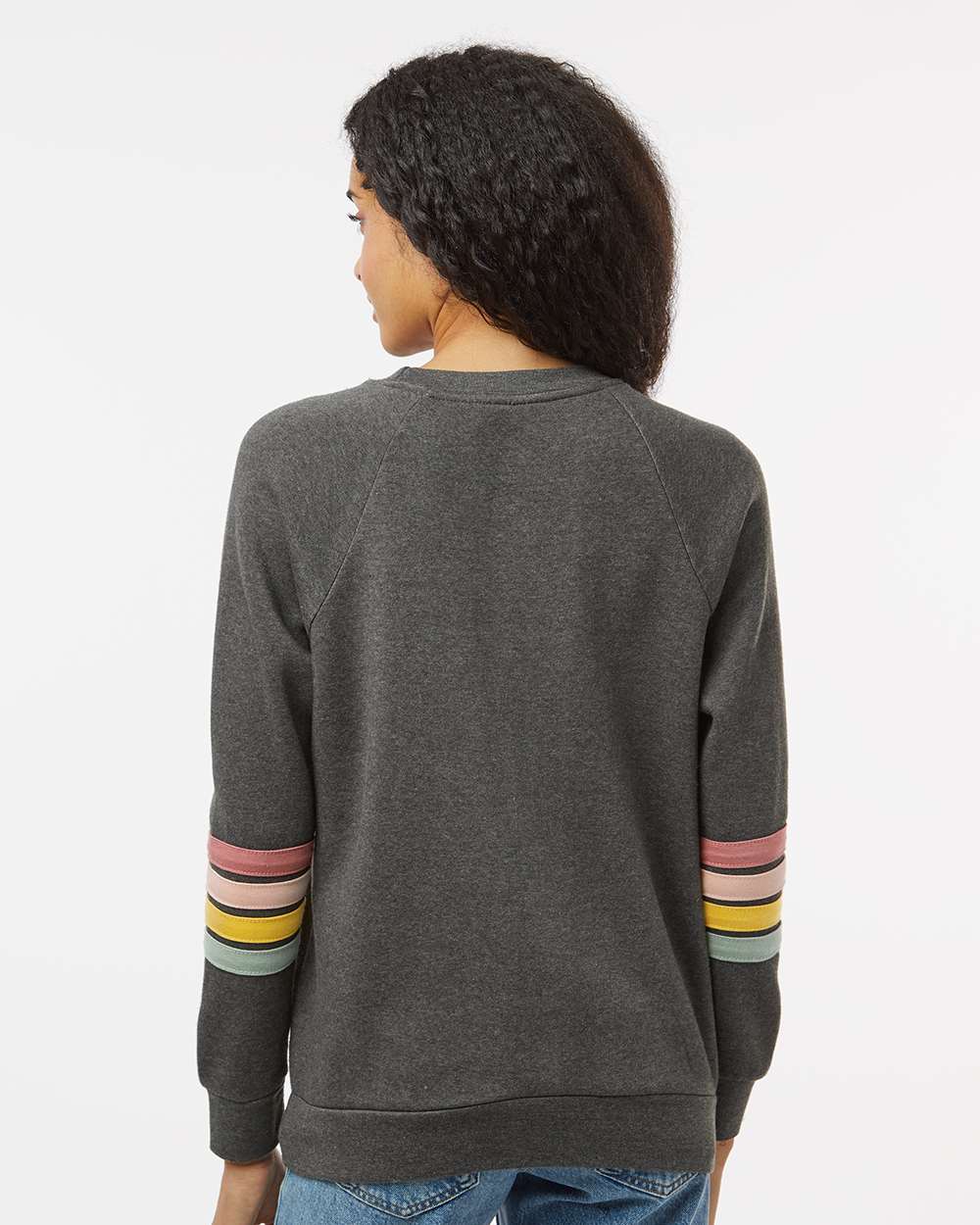 Women's Striped Sleeves Crewneck Sweatshirt