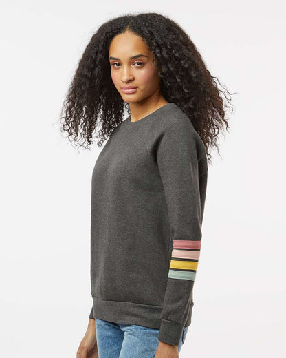 Women's Striped Sleeves Crewneck Sweatshirt