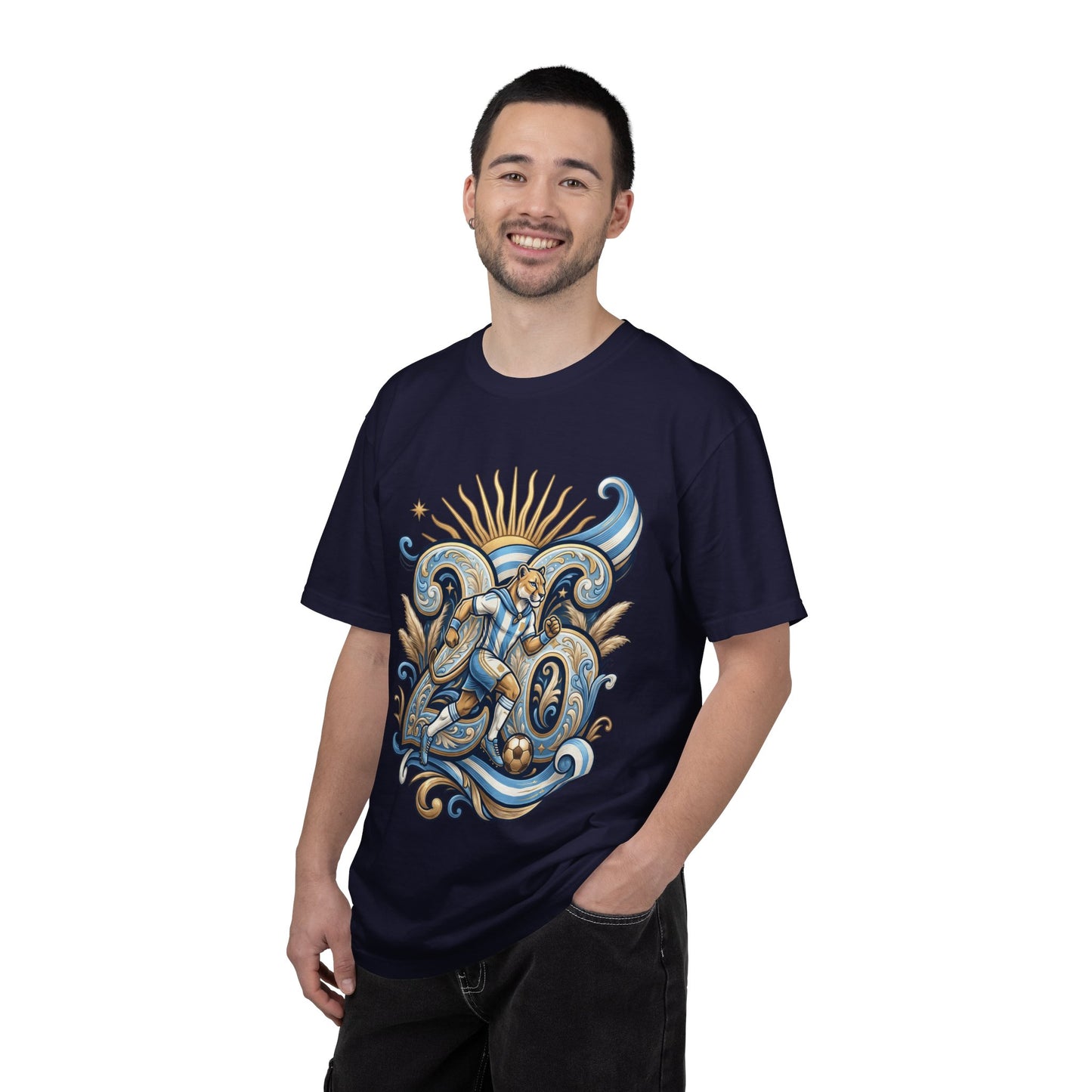 Argentina Football 'Puma de las Pampas' World Cup 2026 Filigree Monogram | Premium Graphic Tee