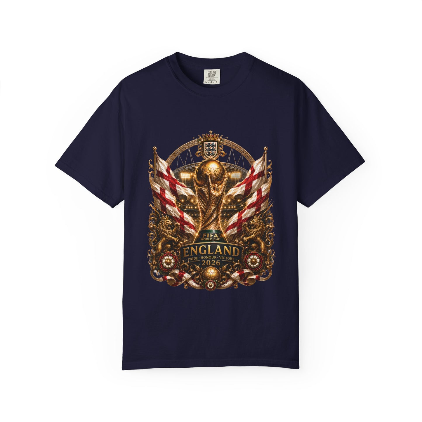 England World Cup 2026 Stadium Crest – Pride, Honour, Victory | Premium Graphic Tee