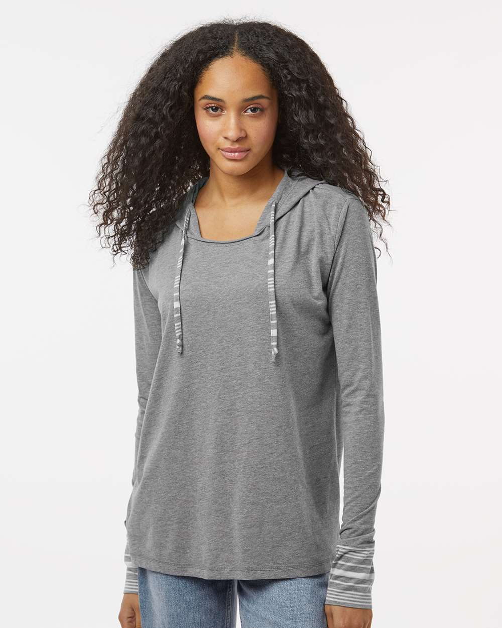 Women's Heathered Jersey Hooded Tunic