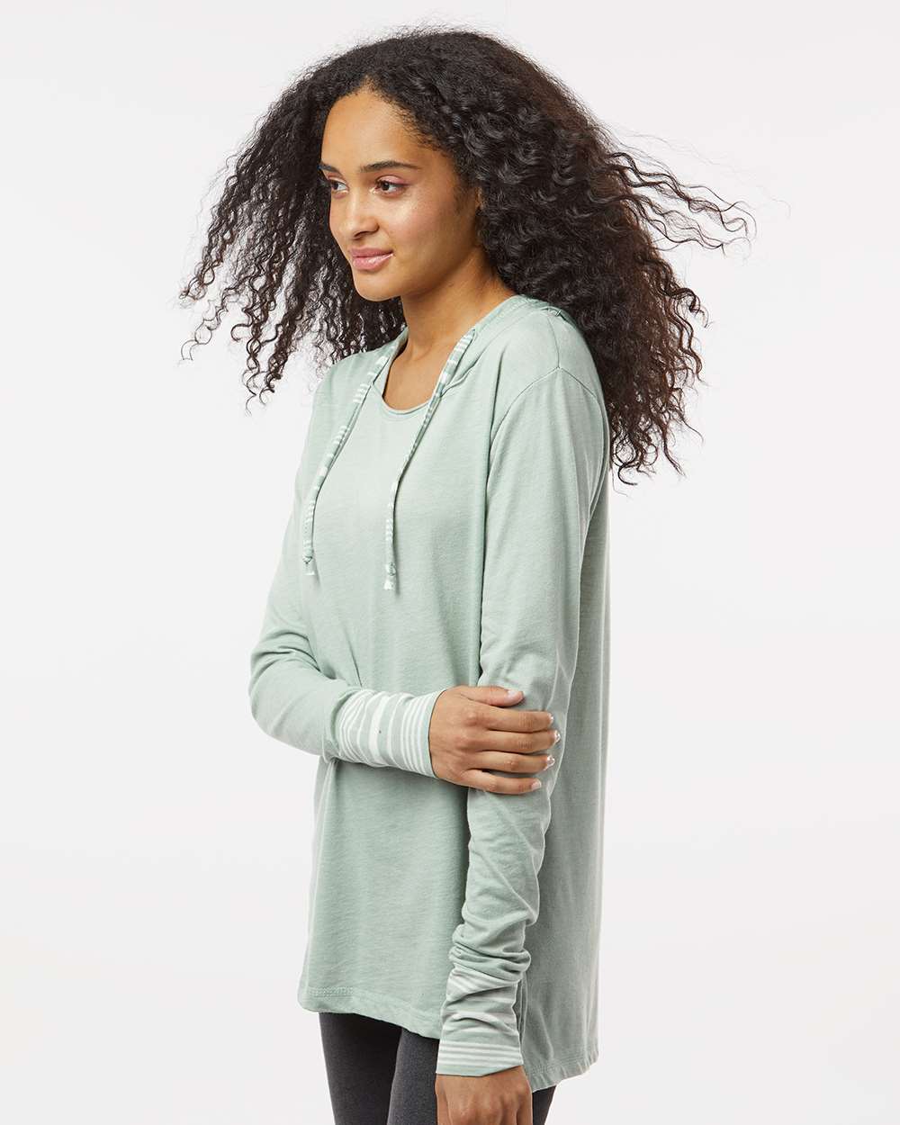 Women's Heathered Jersey Hooded Tunic