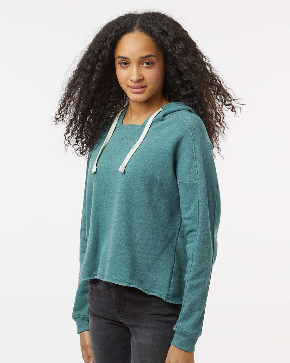 Women's Angel Fleece Crop Hooded Sweatshirt
