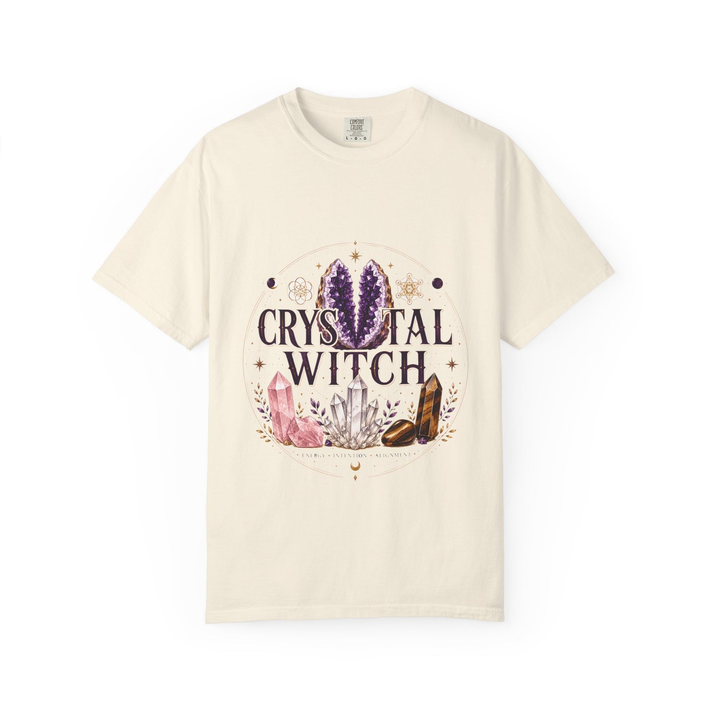 Crystal Witch Celestial Amethyst & Sacred Geometry Halloween | Premium Graphic Tee