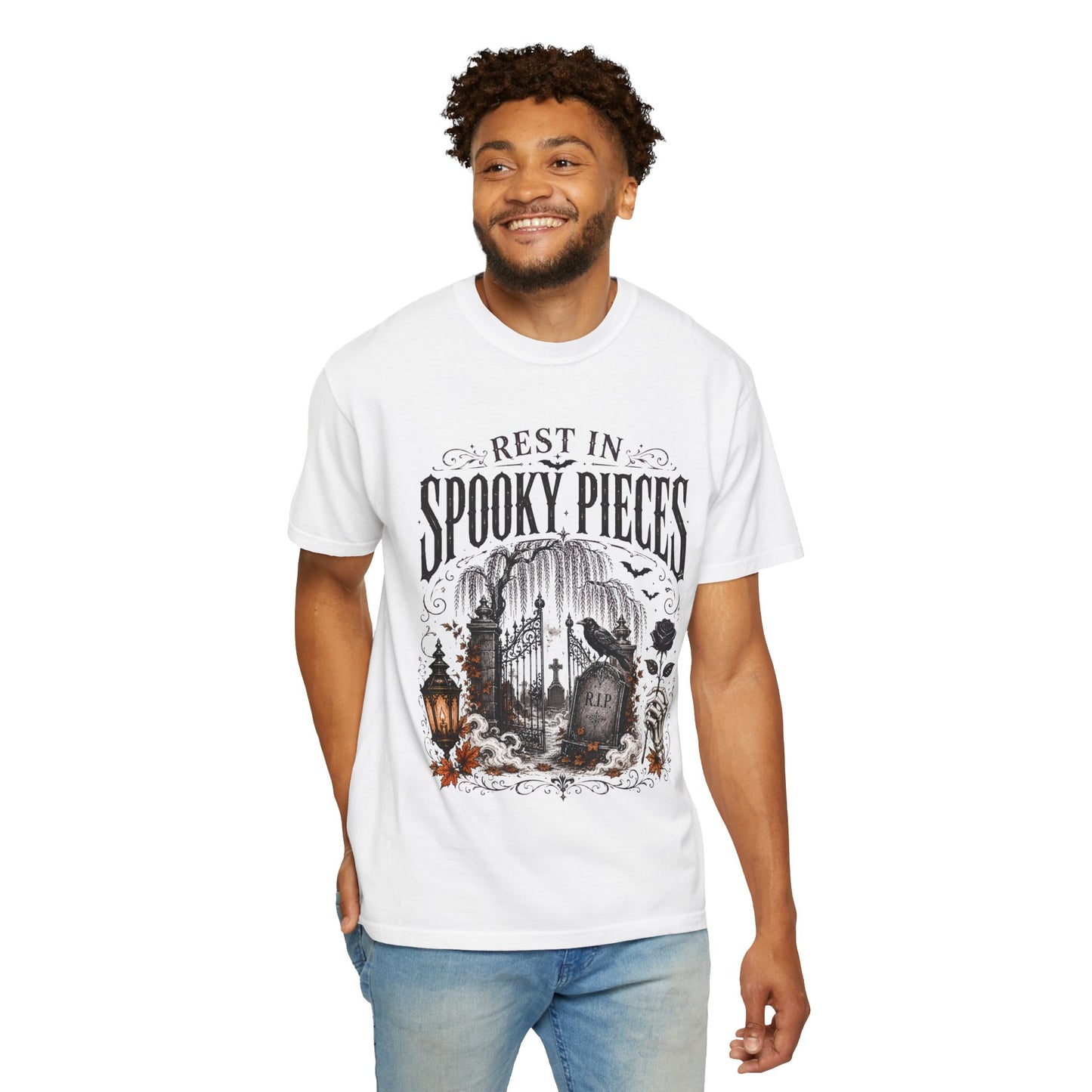 Rest In Spooky Pieces Graveyard Gothic Halloween | Premium Graphic Tee