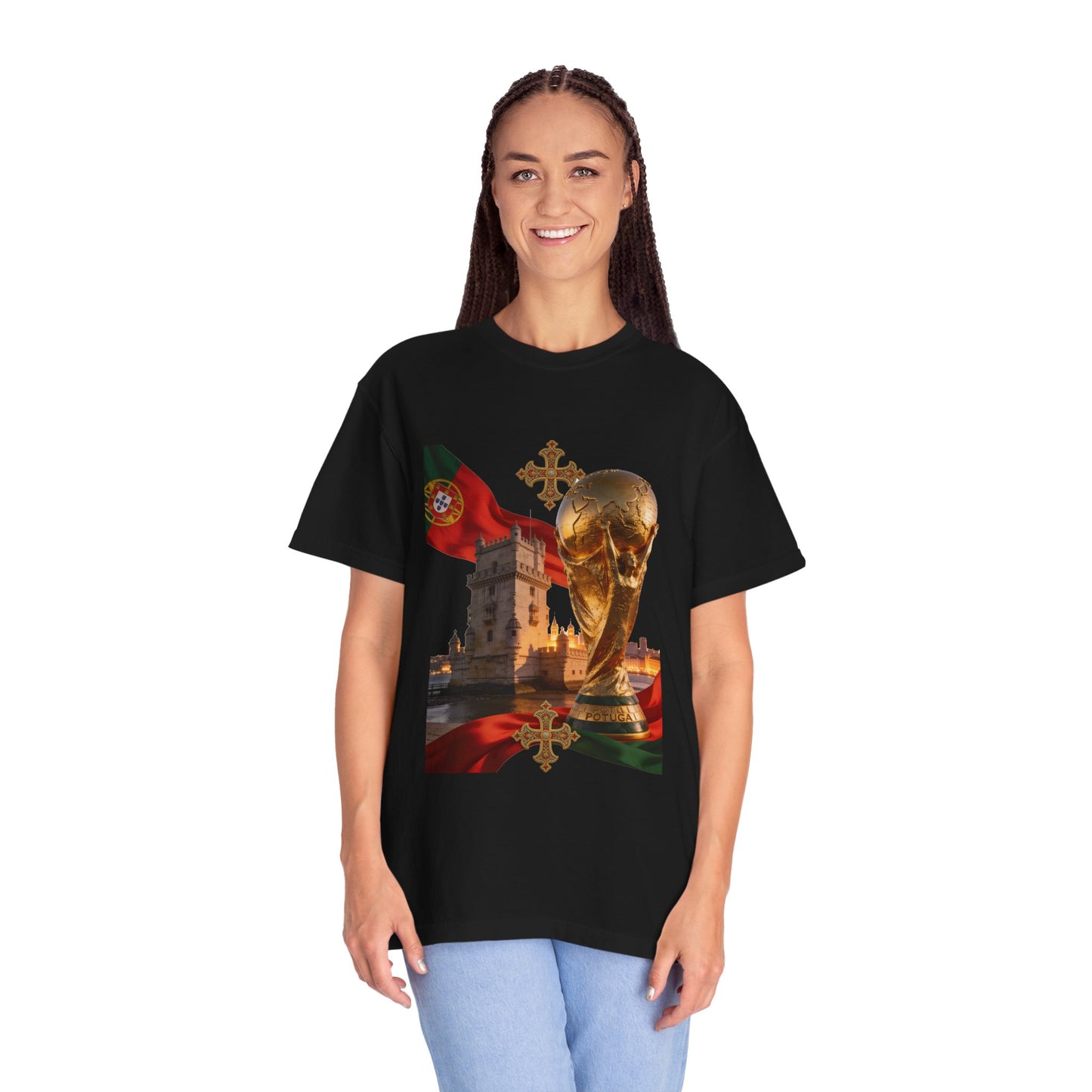 Portugal Football 'Torre de Belém' Majestic Trophy | Premium Graphic Tee