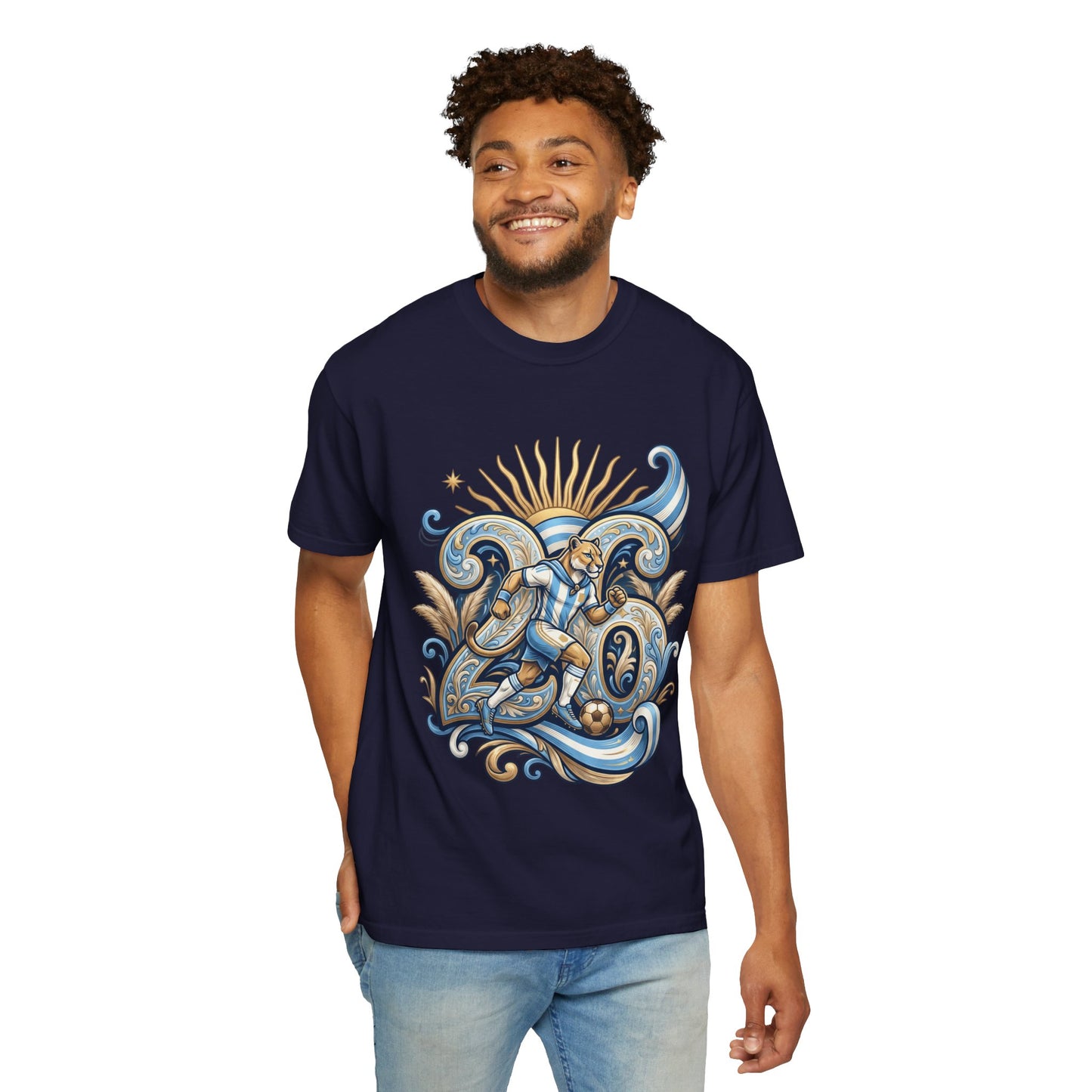 Argentina Football 'Puma de las Pampas' World Cup 2026 Filigree Monogram | Premium Graphic Tee