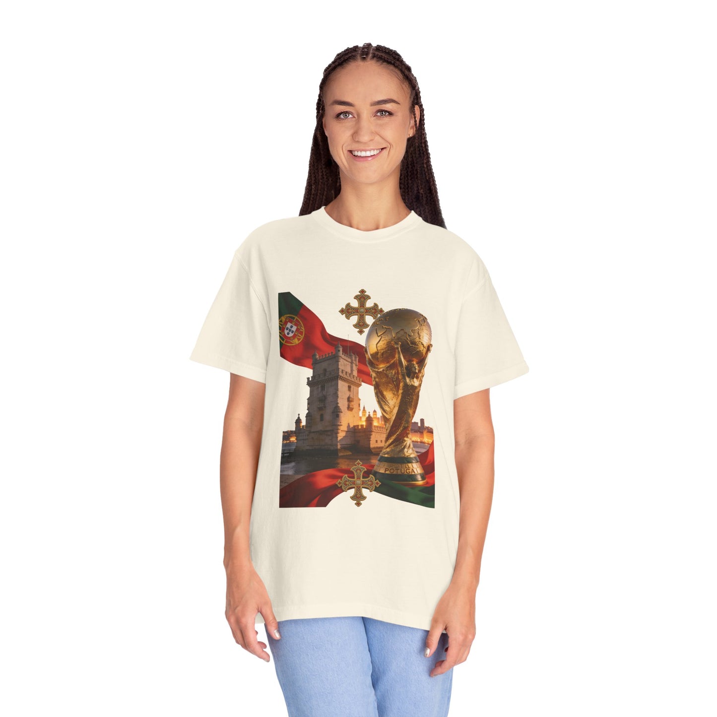 Portugal Football 'Torre de Belém' Majestic Trophy | Premium Graphic Tee
