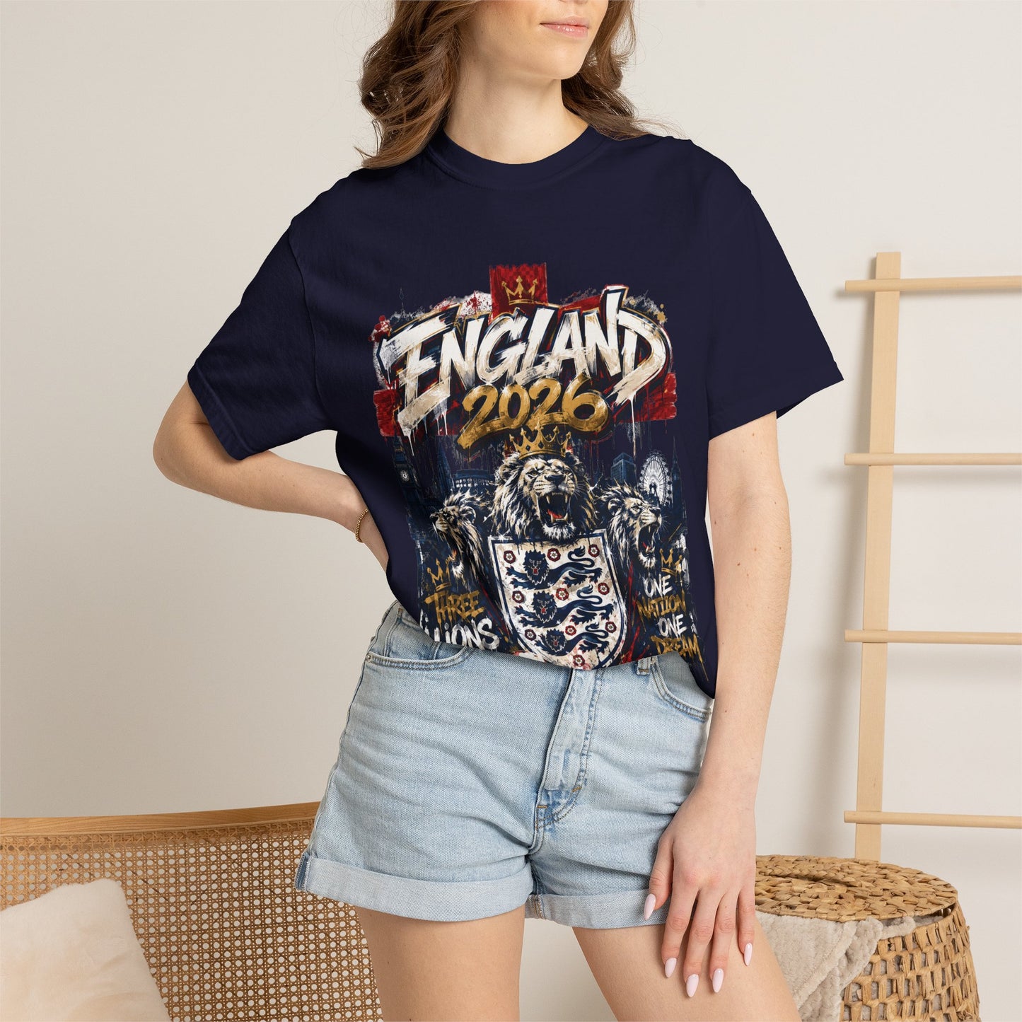 England Football 'Three Lions' Street Graffiti – World Cup 2026 | Premium Graphic Tee