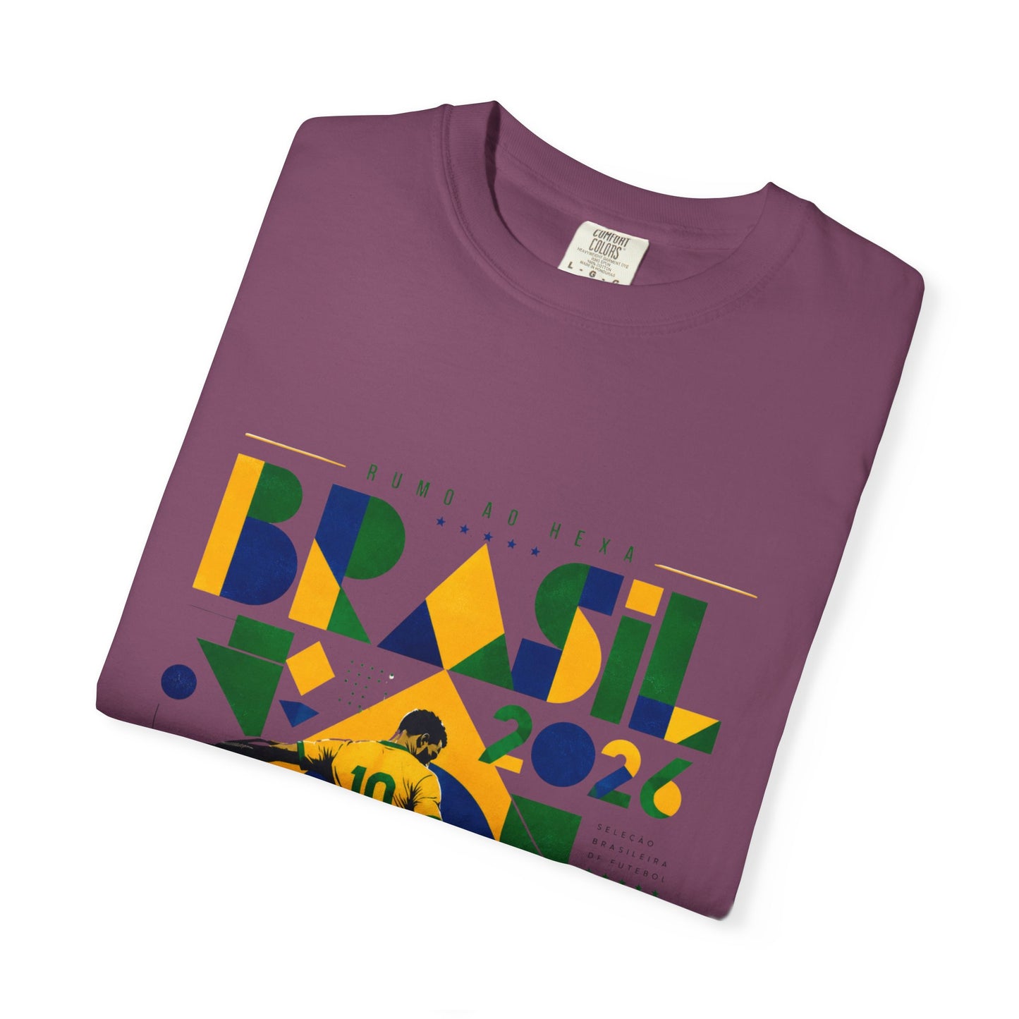 Brazil Rumo Ao Hexa World Cup 2026 T-Shirt PNG | Brasil 10 Geometric Soccer Graphic Tee | Copa Do Mundo Fan Gift