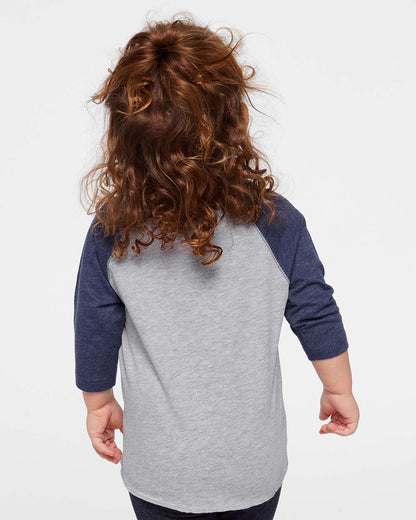 Toddler Baseball Fine Jersey Three-Quarter Sleeve Tee