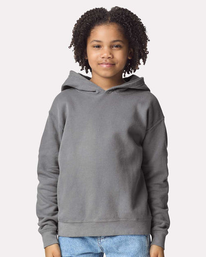 Youth Garment-Dyed Lightweight Fleece Hooded Sweatshirt