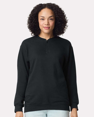 Unisex SoftstyleÃ‚Â® Midweight 1/4 Zip Sweatshirt