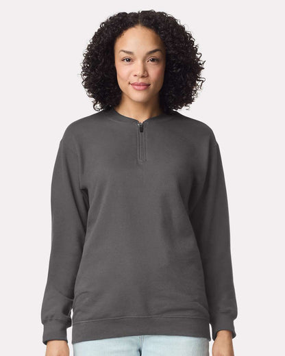 Unisex SoftstyleÂ® Midweight 1/4 Zip Sweatshirt