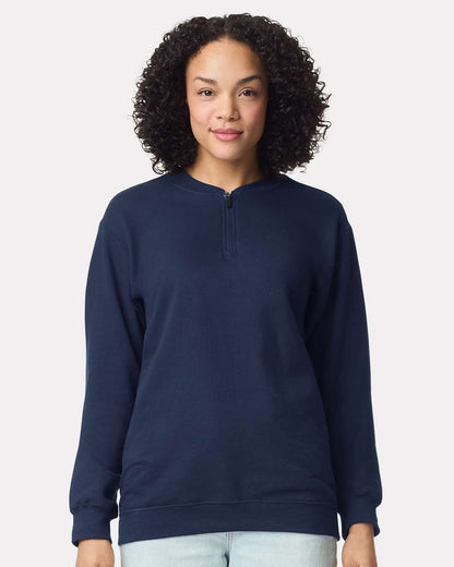 Unisex SoftstyleÂ® Midweight 1/4 Zip Sweatshirt