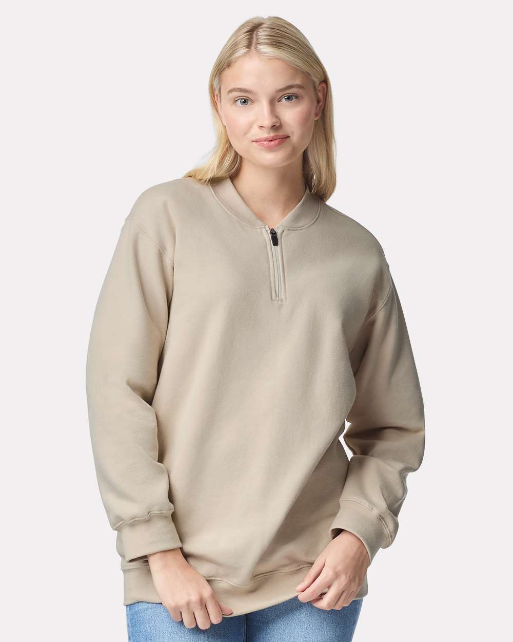 Unisex SoftstyleÂ® Midweight 1/4 Zip Sweatshirt