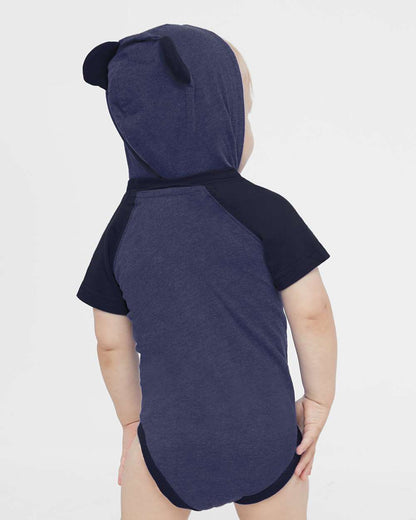 Infant Fine Jersey Raglan Bodysuit with Hood & Ears