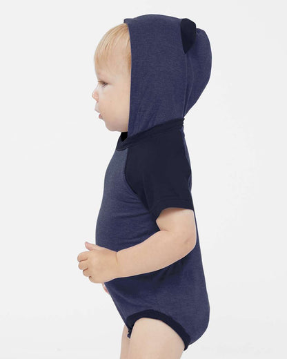 Infant Fine Jersey Raglan Bodysuit with Hood & Ears