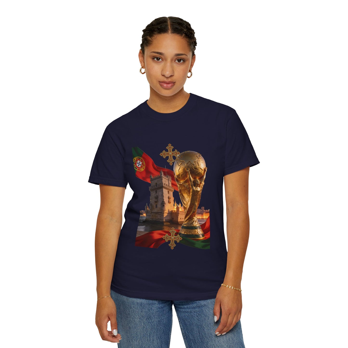 Portugal Football 'Torre de Belém' Majestic Trophy | Premium Graphic Tee