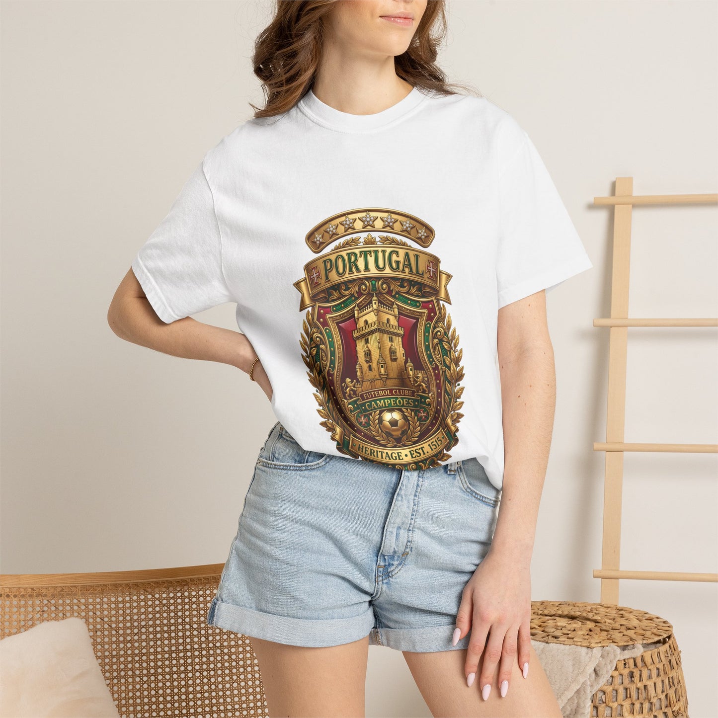 Portugal Football 'Torre de Belém' Heritage Shield | Premium Graphic Tee
