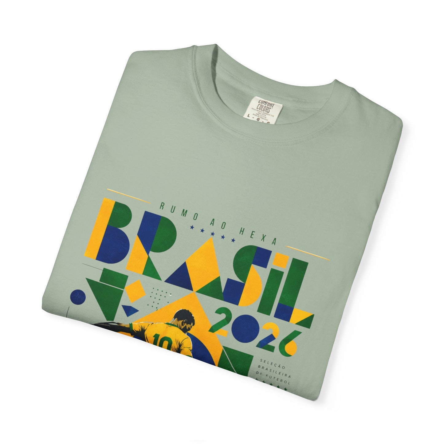 Brazil Rumo Ao Hexa World Cup 2026 T-Shirt PNG | Brasil 10 Geometric Soccer Graphic Tee | Copa Do Mundo Fan Gift