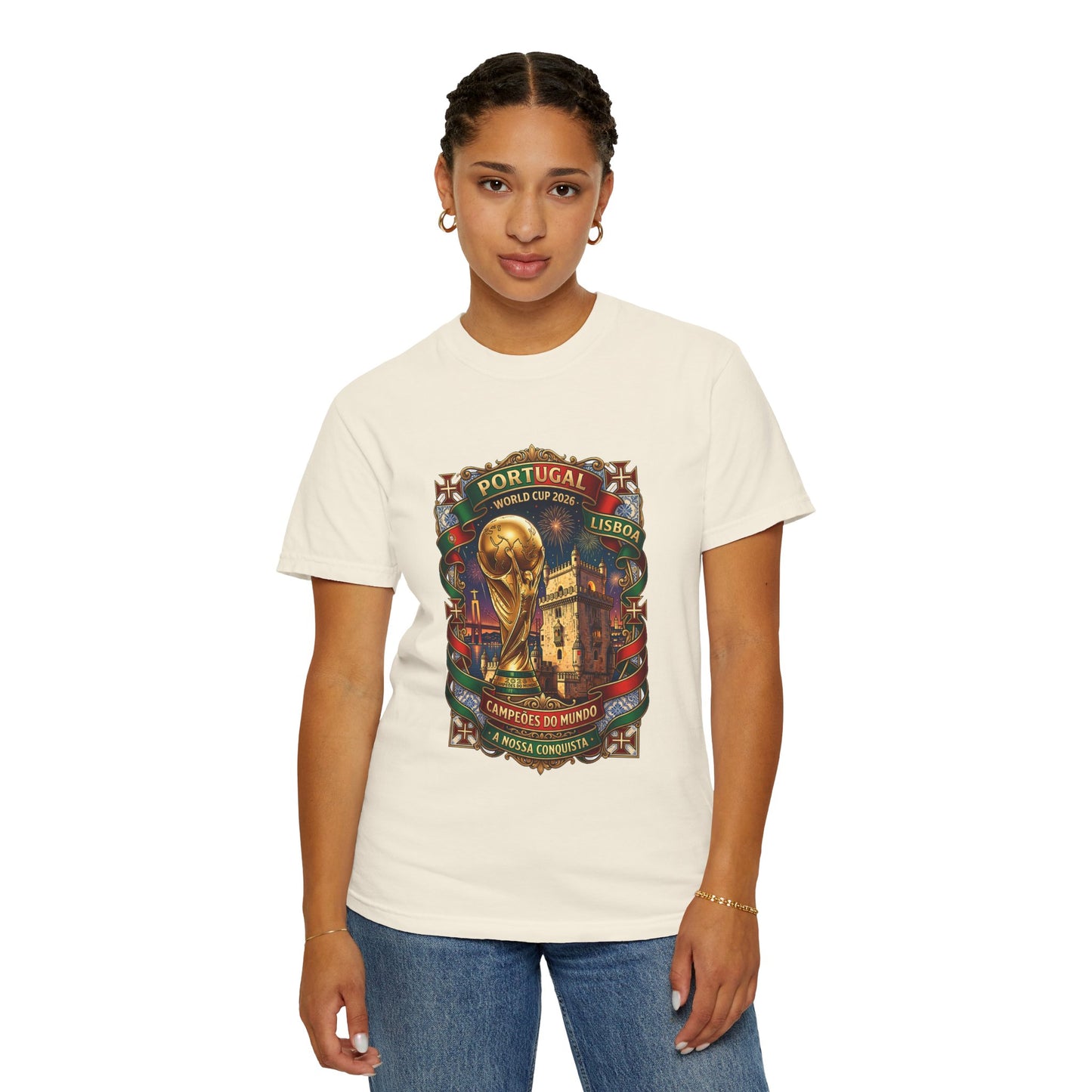 Portugal Football World Cup 2026 'A Nossa Conquista' Celebration Shield | Premium Graphic Tee