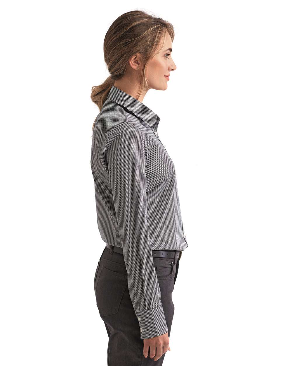 Women's Microcheck Gingham Cotton Shirt