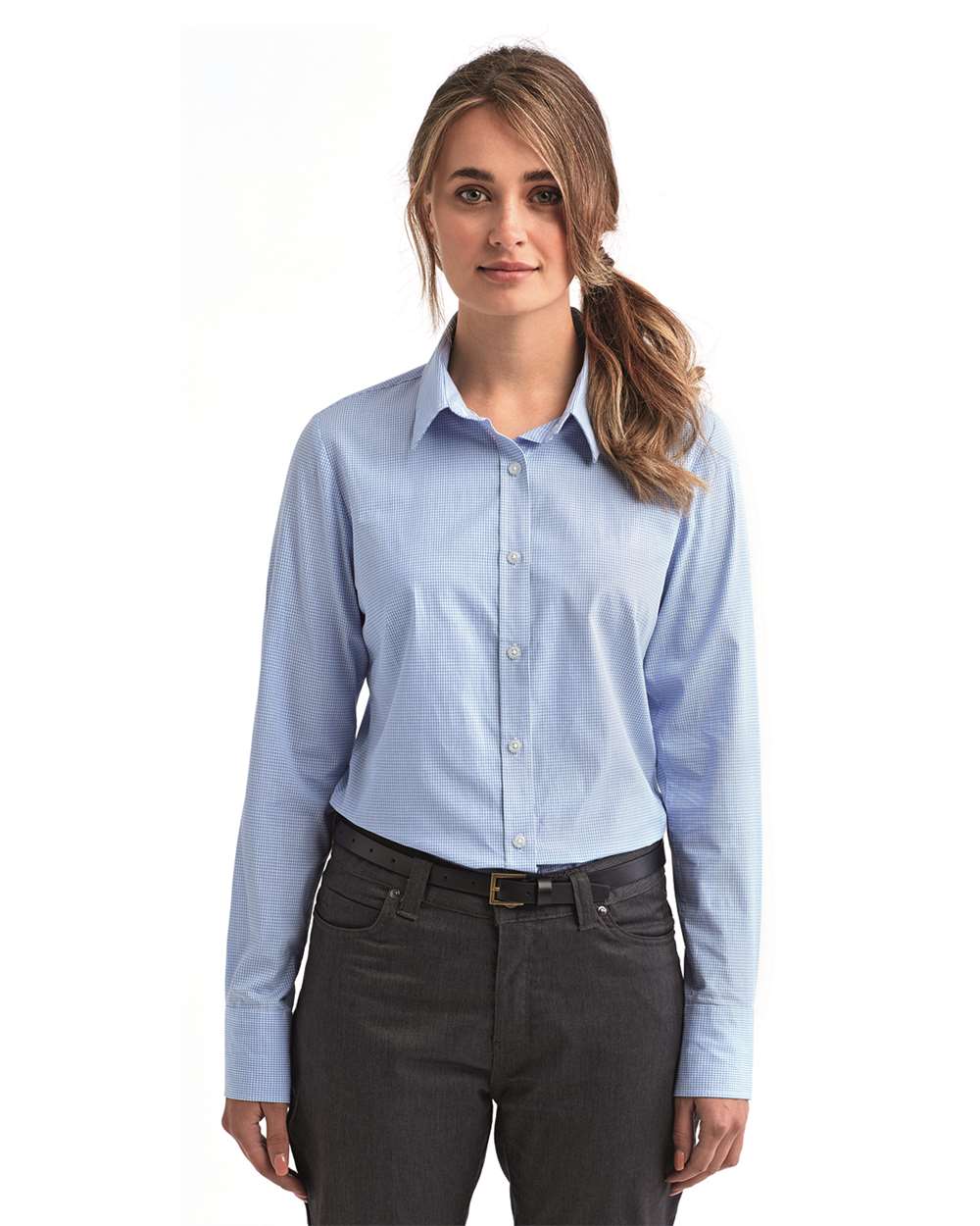Women's Microcheck Gingham Cotton Shirt